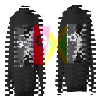 North Korea Jamaica Half Flag Korean Jamaican Heritage Sweatshirt Unisex | Mazezy