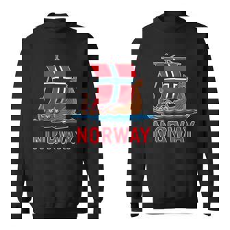 Norway Flag And Ship Norwegian Vacation Sweatshirt Unisex | Mazezy