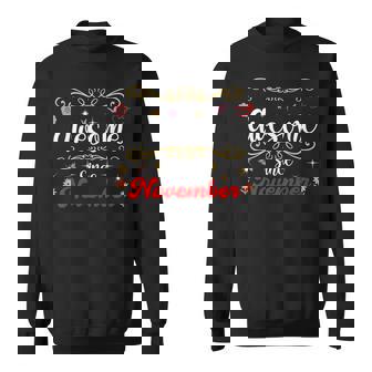 November Birthday Awesome Since Flowers & Butterflies Sweatshirt Unisex | Mazezy