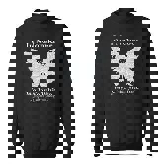 In November We Wear Butterfly Lung Cancer Awareness Sweatshirt Unisex | Mazezy