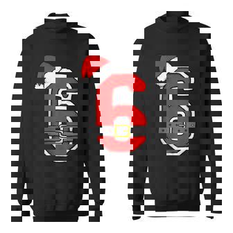 Number 6 6Th Birthday Six Christmas Santa Hat Happy Birthday Sweatshirt - Thegiftio