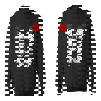 Number 67 Matching Six Seven 6 7 Meme 6 7 Christmas Costume Sweatshirt | Mazezy
