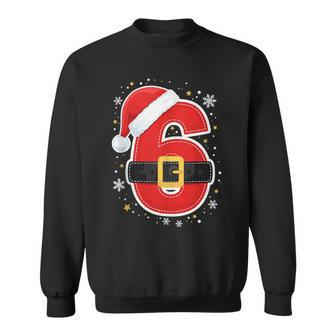 Number 67 Matching Six Seven 6 7 Meme Santa Hat Christmas Sweatshirt - Thegiftio UK