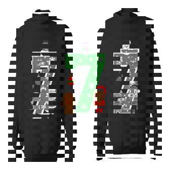 Number 7 67 Meme Couple Pajamas Christmas Matching Sweatshirt - Monsterry