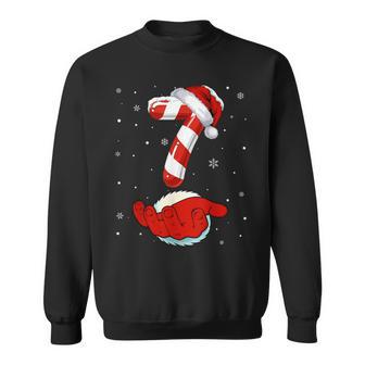 Number 7 Matching 67 Meme Candy Cane Christmas Pajamas Sweatshirt - Monsterry