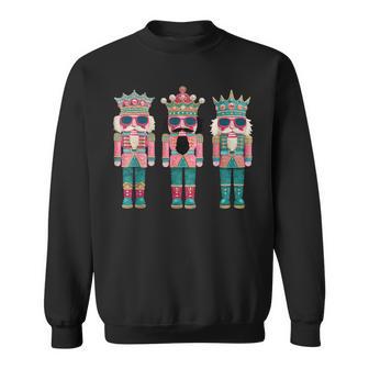 Nutcracker Three Nuts Merry Christmas Xmas Vintage Holiday Sweatshirt - Thegiftio UK