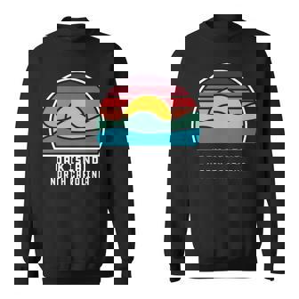 Oak Island North Carolina Retro Minimalist Ocean Wave Sunset Sweatshirt Unisex | Mazezy