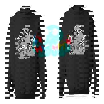 Octopus Reading Books Sweatshirt Unisex | Mazezy