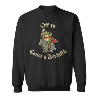 Off To Cause a Kerfuffle Medieval Frog RPG Sweatshirt Unisex | Mazezy