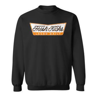 Orange Fresh Kicks Orange Graphic Small Black Sweatshirt - Monsterry