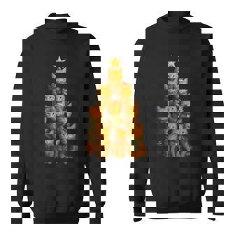 Orange Tabby Cat Christmas Lights Retro Santa Holiday Cats Sweatshirt - Monsterry