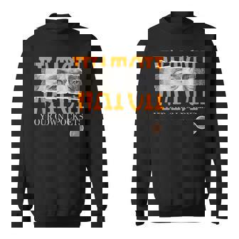 Orange Watch Your Own Pockets Orange Graphic Sweatshirt | Mazezy