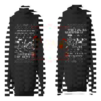 Overstimulated & Festive Af Raccoon Christmas Sweatshirt - Thegiftio