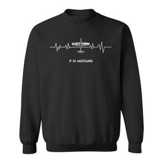 P-51 Mustang Wwii Warbird Avion De Chasse Motif Battement De Cœur Sweater e - Cadeauxyz
