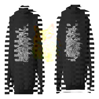 Painted Cat Art Siberian Cat Long Haired Cat Tank Top Sweatshirt Unisex | Mazezy