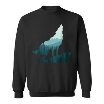 Paisaje Naturaleza Bosque Montañas Camping Aullando Lobo Camisa de entrenamiento - Regaloses