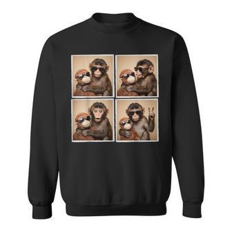 Panchi Kun Viral Video Meme Baby Monkey Punch Photobooth Sweatshirt | Seseable CA