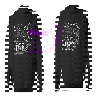 Pancreatic Cancer Awareness I Wear Purple For My Mom Sweatshirt Unisex | Mazezy