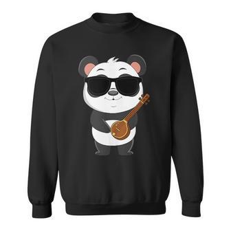 Panda Wearing Sunglasses Playing Sitar Sitarist Tank Top Sweatshirt Unisex | Mazezy