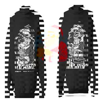 Papá Noel Barbudo Cerveza Y Puro Humor Camisa de entrenamiento - Regaloses