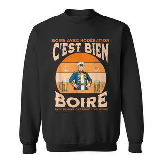 Papy Capitaine Bateau Ancre Apéro Bière Humour Grand-Père Sweater e - Cadeauxyz