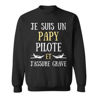 Papy Pilote Homme Humour Avion Idée Cadeau Aviateur Drôle Sweater e - Cadeauxyz