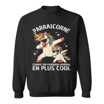 Parraicorne Humour Parrain Cadeau Licorne Dab Sweater e - Cadeauxyz