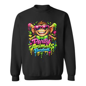 Party Animals Baseball Monkey Sunglasses Graffiti Streetwear Sweatshirt - Thegiftio UK