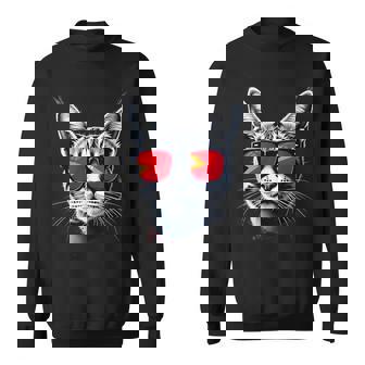 Patriotic East Timor Tabby Cat East Timorese Flag Sweatshirt Unisex | Mazezy