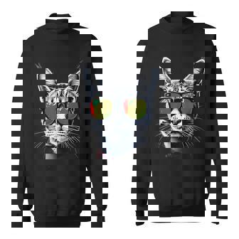 Patriotic Turkmenistan Tabby Cat Turkmen Flag Sweatshirt Unisex | Mazezy