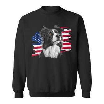 Patriotic Usa Flag July 4Th Independence Border Collie Lover Sweatshirt - Thegiftio UK