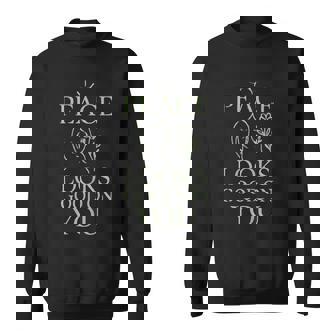 Peace Looks Good On You – Sage Green Minimalist Feminine Sweatshirt Unisex | Mazezy