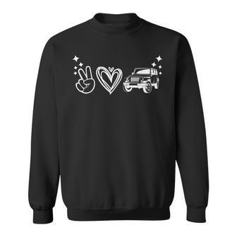 Peace Love Offroad Nature Lover 4Wd Off-Roading Sweatshirt - Thegiftio UK