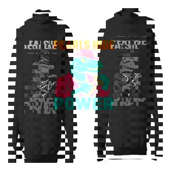 Pearls Hide Power Raptor In Suit With Fierce Fashion Vibe Sweatshirt Unisex | Mazezy
