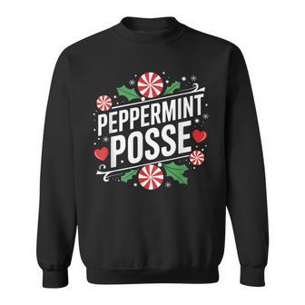 Peppermint Posse Christmas Holiday Candy Crew Sweatshirt - Thegiftio UK