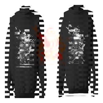 Père Noël Guitariste Rockstar Metal Musicien Noël Sweater e - Cadeauxyz