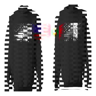 Peru & USA Together Half American Half Peruvian Sweatshirt Unisex | Mazezy