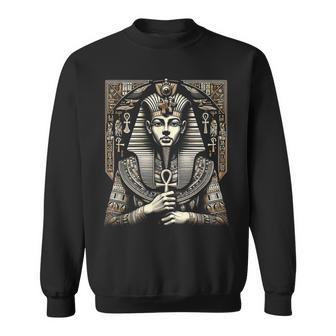 Pharaon Égyptien Antique Avec Ankh Et Coiffe Sweater e - Cadeauxyz
