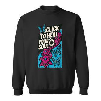 Photography Heals Aperture Butterflies Flowers Punk Collage Sweatshirt Unisex | Mazezy