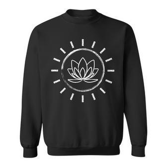Pimperoncini Yoga Lotusblüteonneonnenschein Natur Asanas Namaste Om Erwachsene -Chwarz - Klassische Passform Kurzarm Yoga Sweatshirt - Seseable
