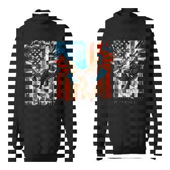 Pincelada Bandera Americana Usa Águila Camisa de entrenamiento - Regaloses