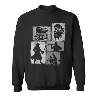 Pirate Vintage Collage Sailor Captain Treasure Hunter Tank Top Sweatshirt Unisex | Mazezy