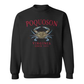 Poquoson Virginia Blue Crab Since 1631 Red Letters Tank Top Sweatshirt Unisex | Mazezy