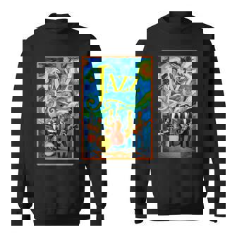 Post Impressionist Jazz Band Quartet Sweatshirt Unisex | Mazezy