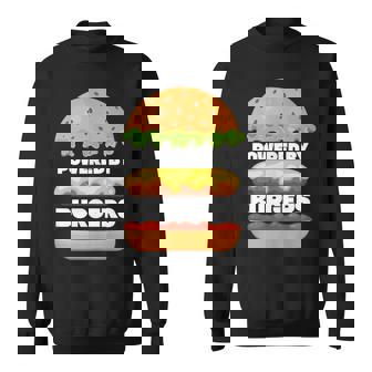 Powered By Burgers Hamburger Cheeseburger Fast Food Foodie Tank Top Sweatshirt Unisex | Mazezy