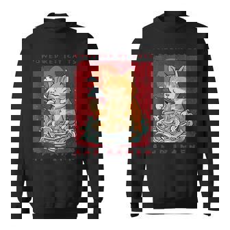 Powered By Cats And Ramen Japanese Cute Cat Lovers Sweatshirt Unisex | Mazezy