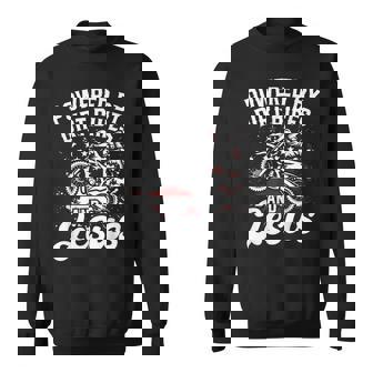 Powered By Dirt Bikes And Jesus Dirt Bike Rider Biker Sweatshirt | Mazezy