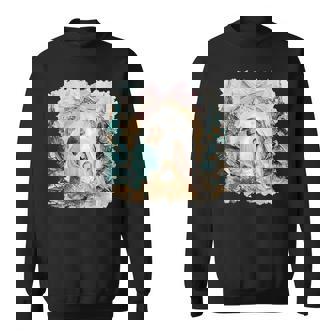 Preppy Painted Christian Nativity Scene God Faith Christmas Sweatshirt Unisex | Mazezy