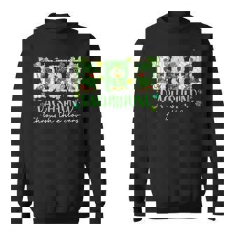 Preppy St Patrick's Day Dachshund Through The Clovers Sweatshirt - Thegiftio