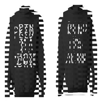 Pretend I'm A Zucchini Costume Halloween Lazy Adult Kids Sweatshirt Unisex | Mazezy